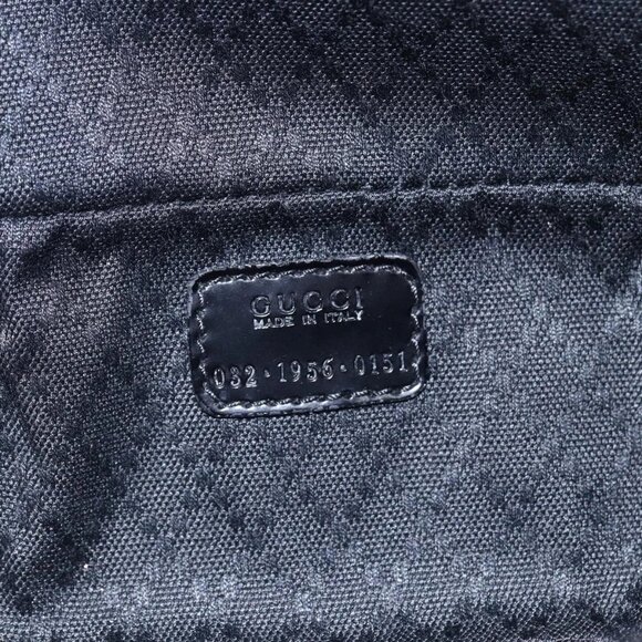 GUCCI Bamboo Vanity Hand Bag Nylon Black Silver Auth - Picture 11 of 16